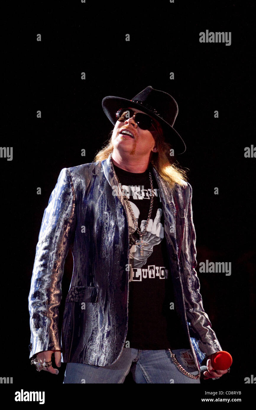American hard rock band Guns N` Roses performing live in Moscow